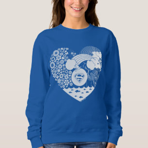 Supergirl Floral Peace Heart Graphic Sweatshirt