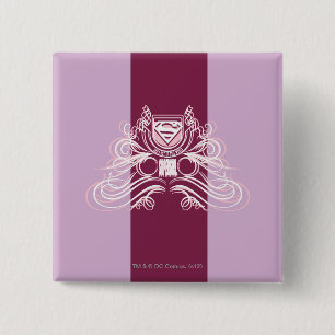 Supergirl Flourish Design 15 Cm Square Badge