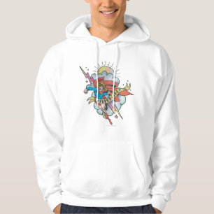Supergirl Flying Lightning Tattoo Hoodie