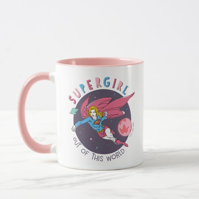 Supergirl Flying Upwards Illustration Mug (Left)