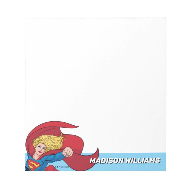 Supergirl Flying Upwards Illustration Notepad (Front)