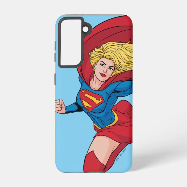 Supergirl Flying Upwards Illustration Samsung Galaxy S21 Case (Back)