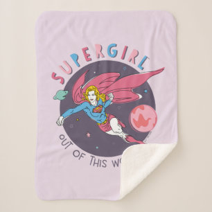 Supergirl Flying Upwards Illustration Sherpa Blanket