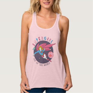 Supergirl Flying Upwards Illustration Singlet
