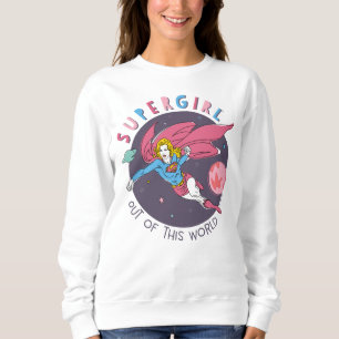 Supergirl Flying Upwards Illustration Sweatshirt