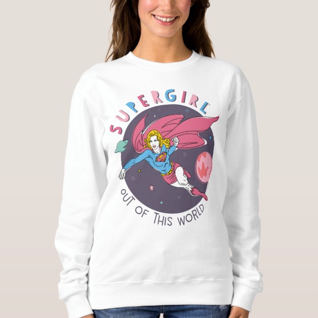 Supergirl Flying Upwards Illustration Sweatshirt (Front)