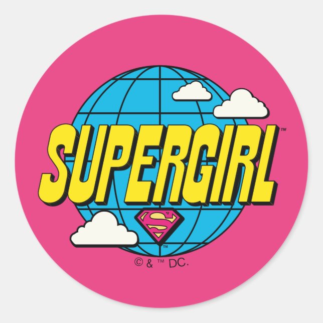 Supergirl Global Pop Graphic Classic Round Sticker (Front)