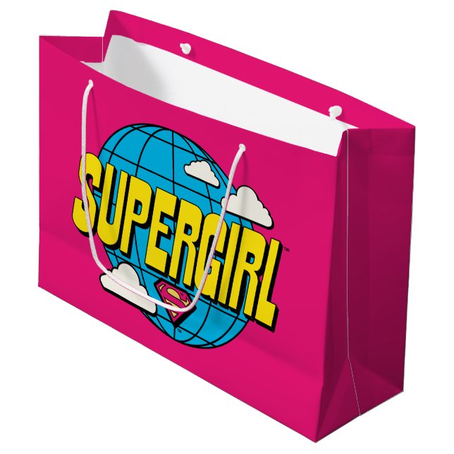 Supergirl Global Pop Graphic Large Gift Bag (Front Angled)