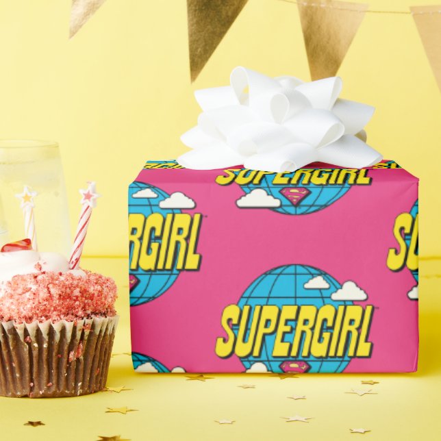 Supergirl Global Pop Graphic Wrapping Paper (Birthday Party)