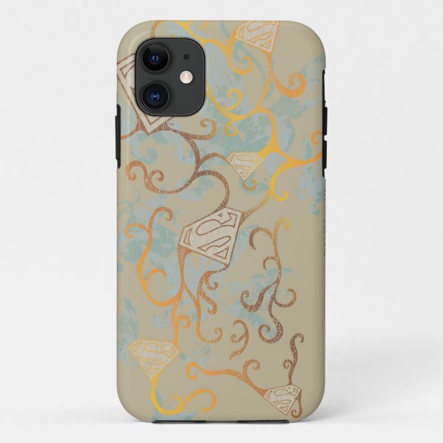 Supergirl Gold and Brown Case-Mate iPhone Case (Back)