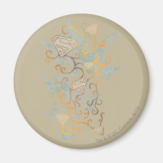 Supergirl Gold and Brown Magnet (Front)