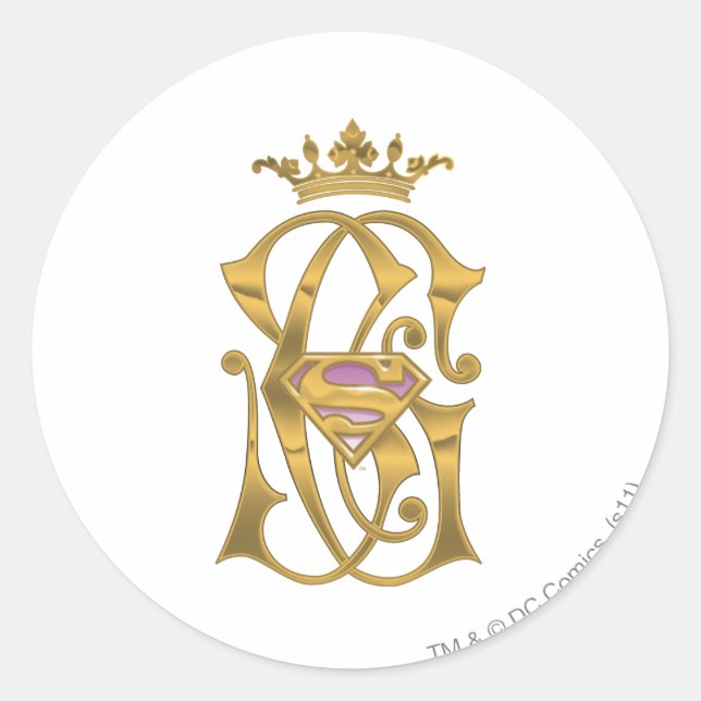 Supergirl Gold Crown Classic Round Sticker (Front)