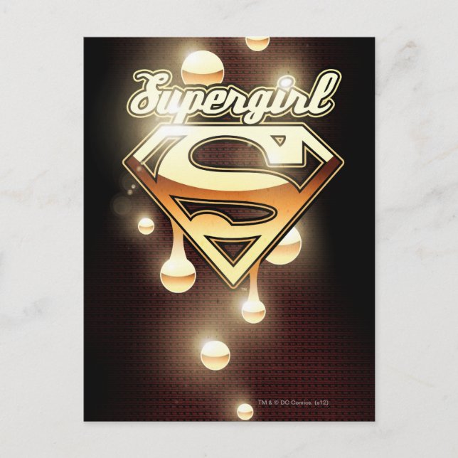 Supergirl Gold Drips Postcard (Front)