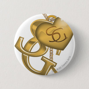 Supergirl Gold Locket 6 Cm Round Badge