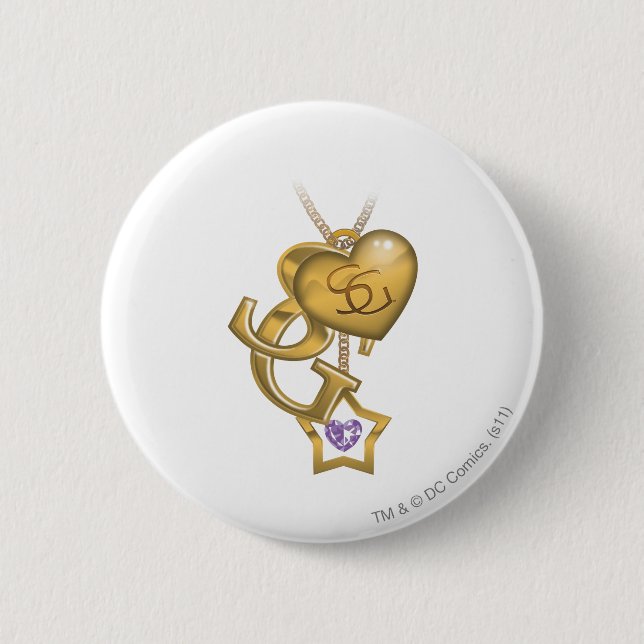 Supergirl Gold Locket 6 Cm Round Badge (Front)