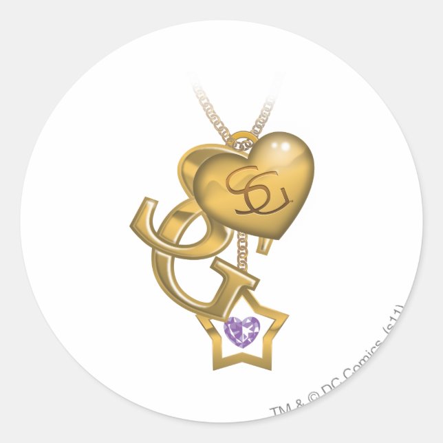 Supergirl Gold Locket Classic Round Sticker (Front)