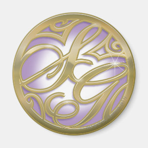 Supergirl Gold & Purple Circle Logo Magnet