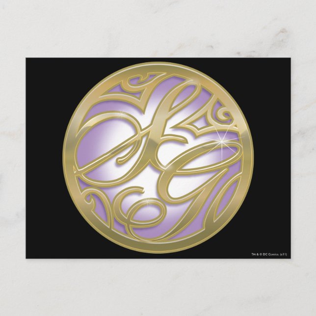 Supergirl Gold & Purple Circle Logo Postcard (Front)