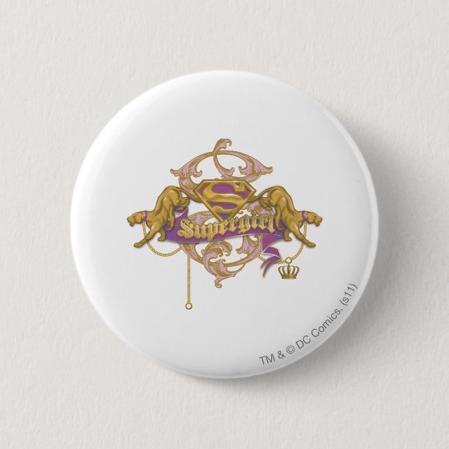 Supergirl Golden Cat 2 6 Cm Round Badge (Front)