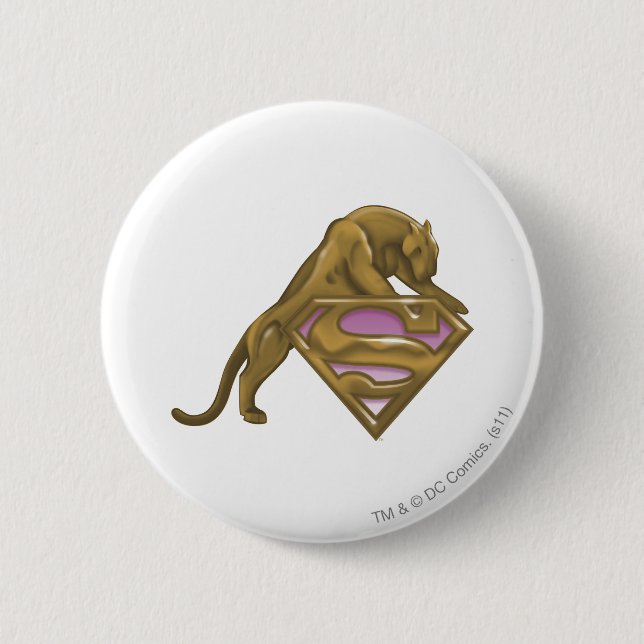 Supergirl Golden Cat 6 Cm Round Badge (Front)