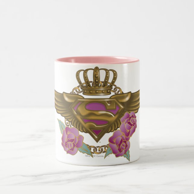 Supergirl Golden Wings Two-Tone Coffee Mug (Center)