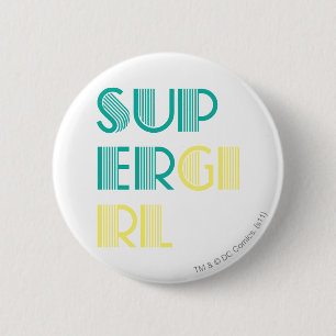 Supergirl Green and Yellow 6 Cm Round Badge