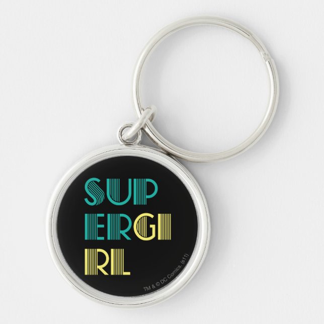 Supergirl Green and Yellow Key Ring (Front)