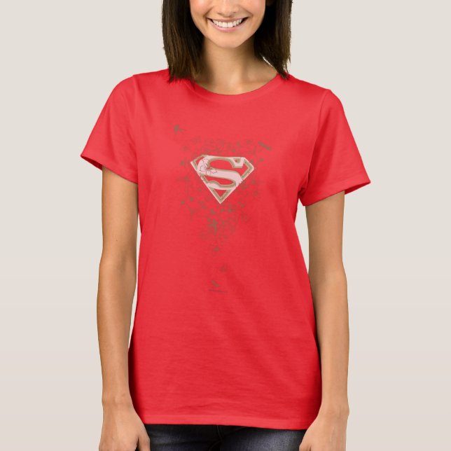 Supergirl Green Floral Logo T-Shirt (Front)