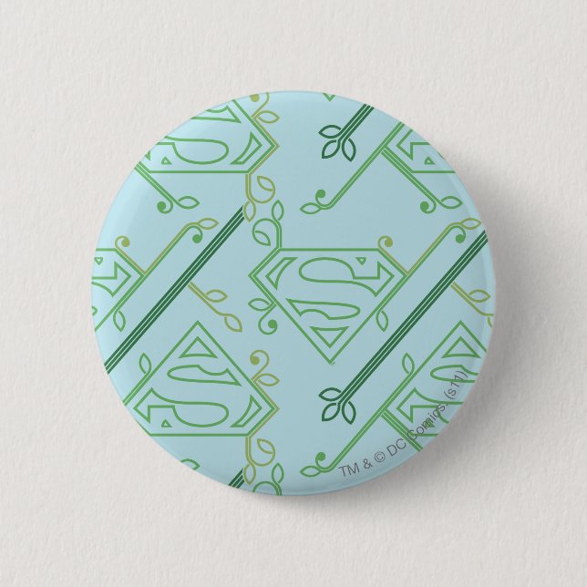 Supergirl Green Vine Logo Pattern 6 Cm Round Badge (Front)