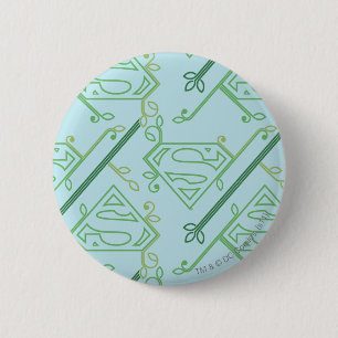 Supergirl Green Vine Logo Pattern 6 Cm Round Badge