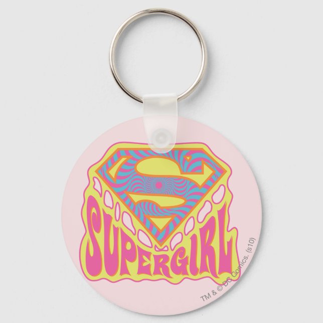 Supergirl Groovy Logo Key Ring (Front)