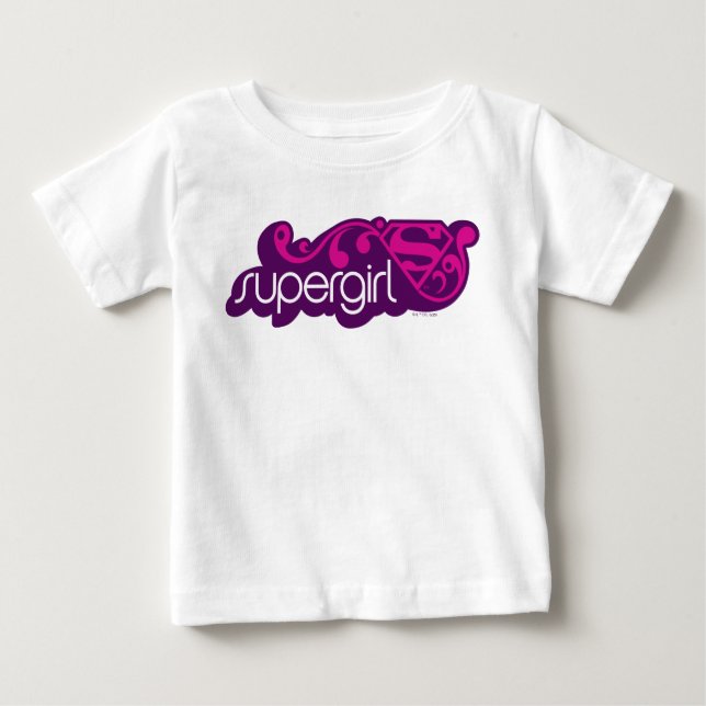 Supergirl Groovy Name and S-Shield Baby T-Shirt (Front)