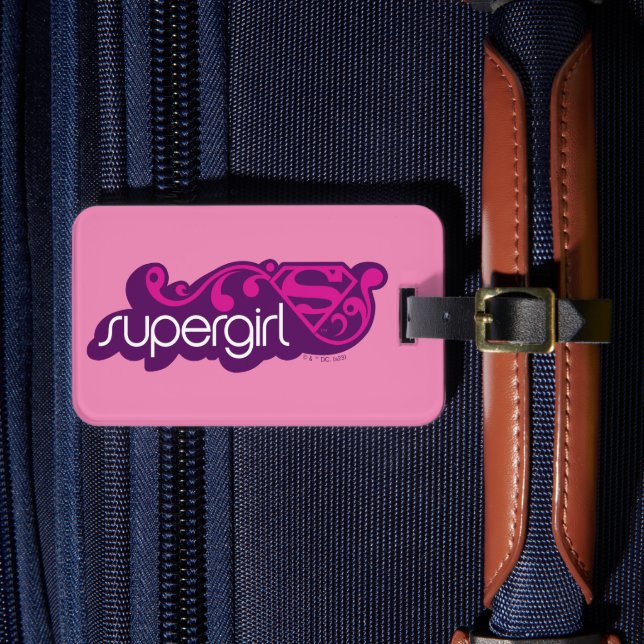 Supergirl Groovy Name and S-Shield Luggage Tag (Front Insitu 4)