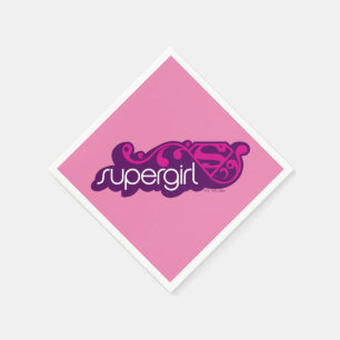 Supergirl Groovy Name and S-Shield Napkin