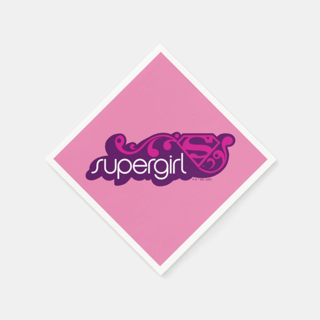 Supergirl Groovy Name and S-Shield Napkin (Corner)