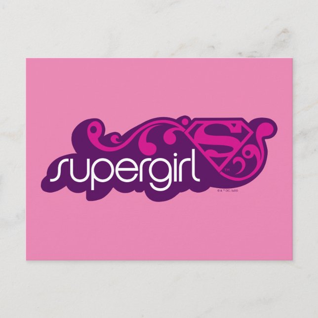 Supergirl Groovy Name and S-Shield Postcard (Front)