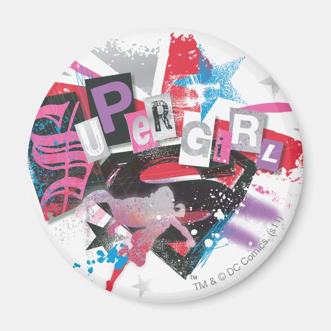 Supergirl Grunge Design Magnet (Front)