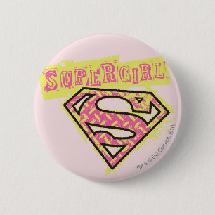 Supergirl Grunge Logo Pink 6 Cm Round Badge