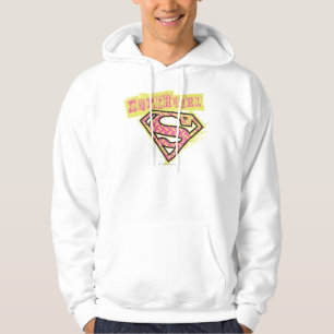 Supergirl Grunge Logo Pink Hoodie