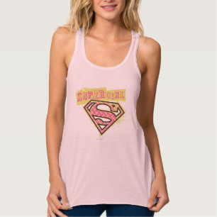 Supergirl Grunge Logo Pink Singlet