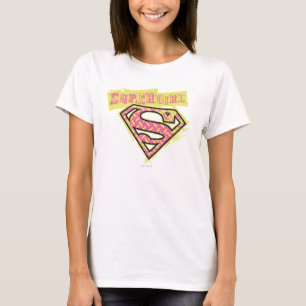 Supergirl Grunge Logo Pink T-Shirt