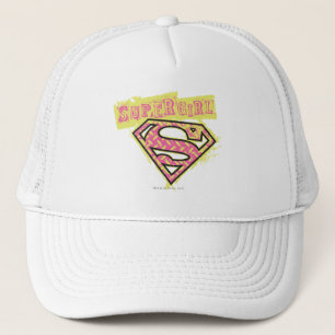 Supergirl Grunge Logo Pink Trucker Hat