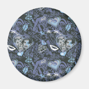Supergirl Hearts and Lips Pattern Magnet