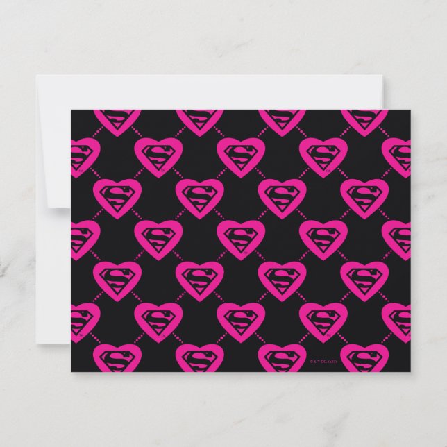Supergirl Hearts Diagonal Pattern Card (Front)