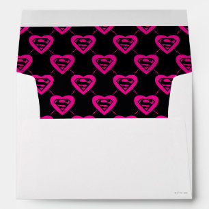 Supergirl Hearts Diagonal Pattern Envelope