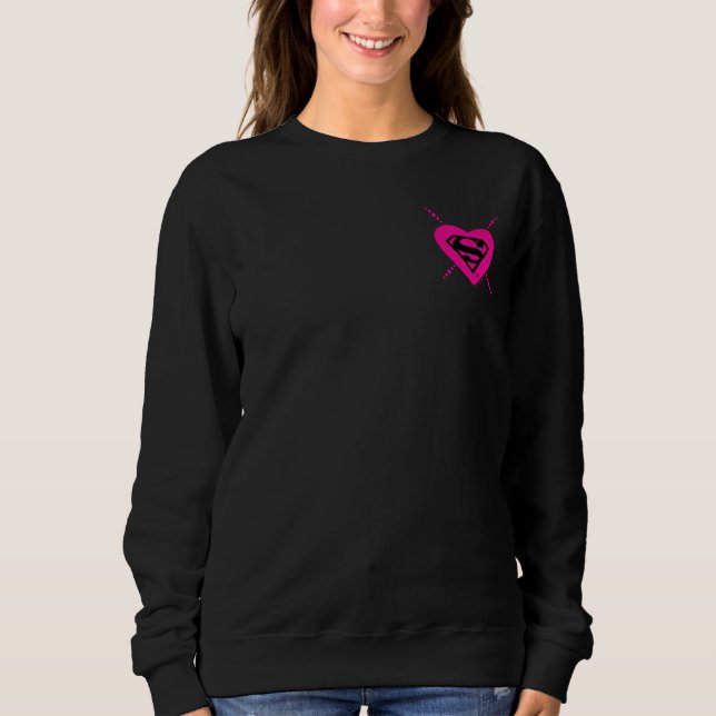 Supergirl Hearts Diagonal Pattern Sweatshirt (Front)