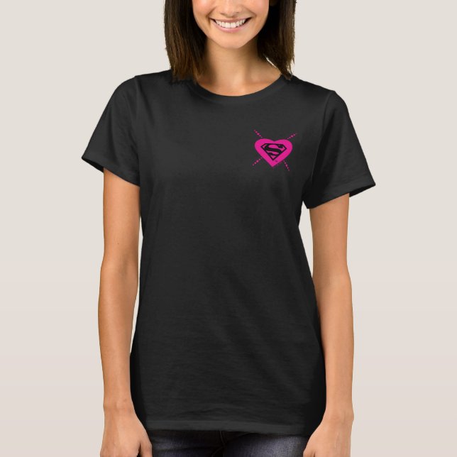 Supergirl Hearts Diagonal Pattern T-Shirt (Front)