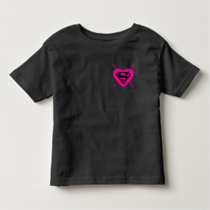 Supergirl Hearts Diagonal Pattern Toddler T-Shirt