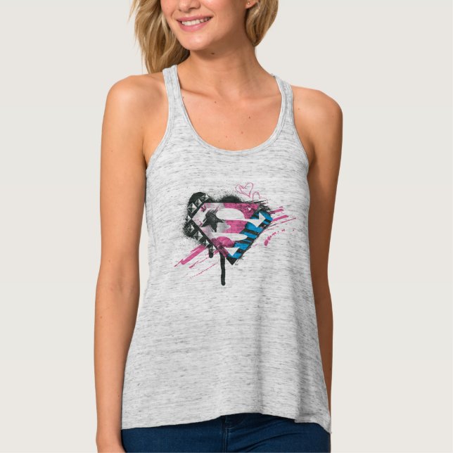 Supergirl Hearts Logo Singlet (Front)