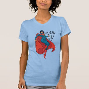 Supergirl Hovering in Blue Suit T-Shirt